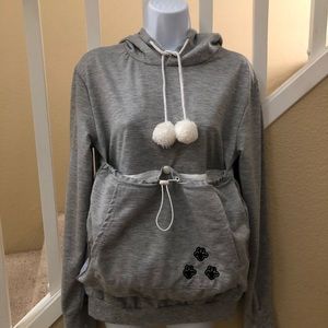 Pet pouch gray hoodie size M